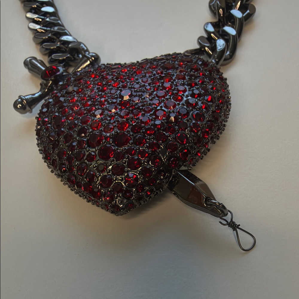 Betsey Johnson Red Heart Sword Necklace – Statement Piece – Read Description - Picture 3 of 5